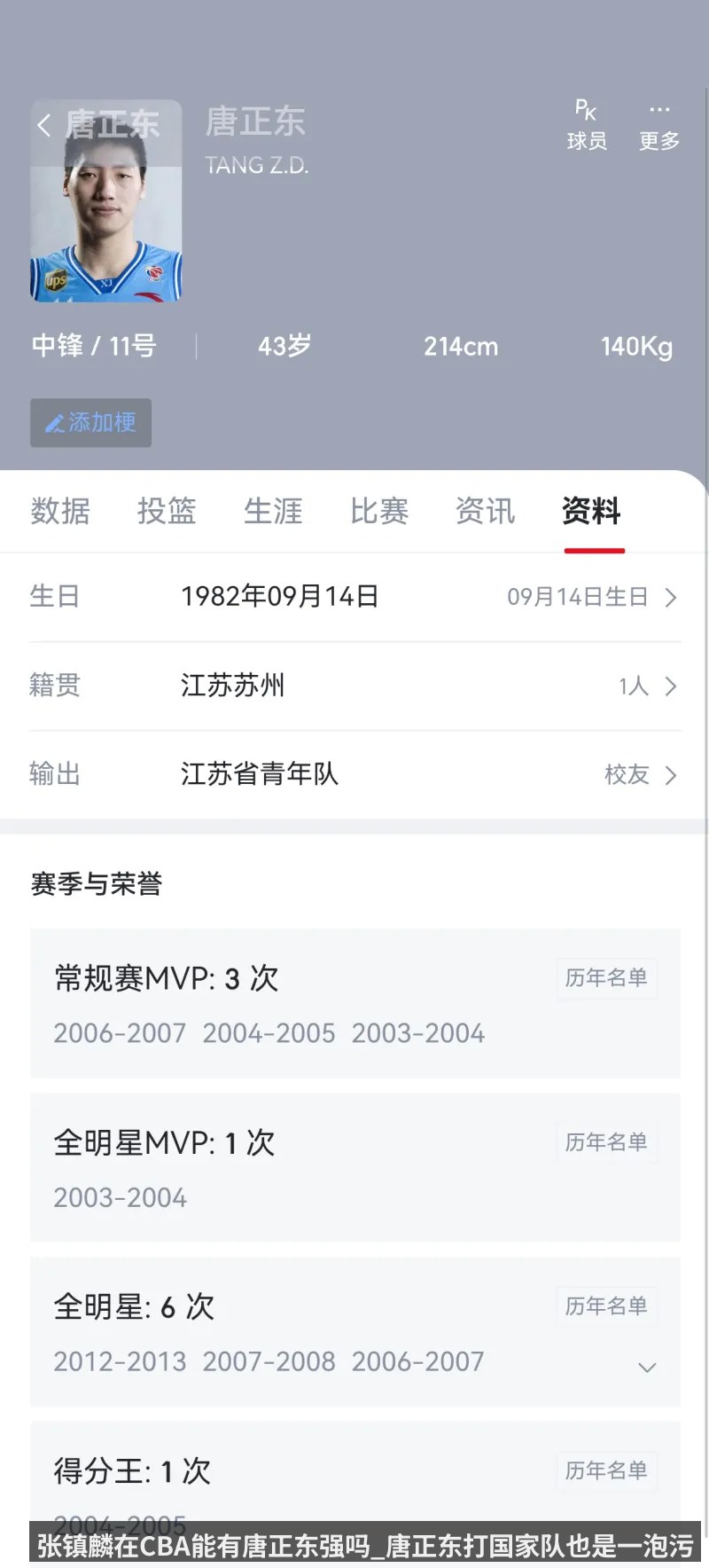 张镇麟在CBA能有唐正东强吗_唐正东打国家队也是一泡污